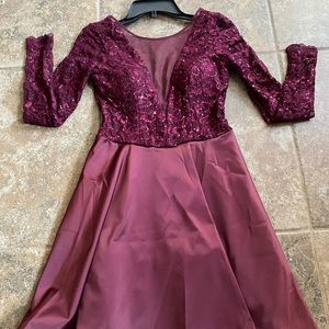 My Michelle Burgundy Maroon Dress sz 3